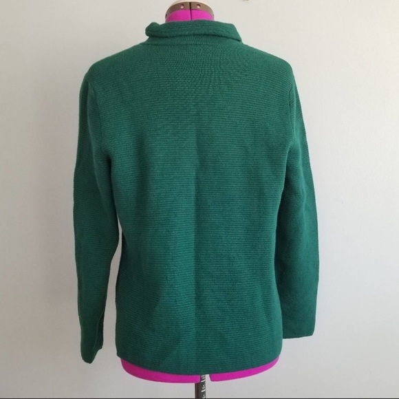 Talbots green open front ribbed knit cardigan - Picture 4 of 5